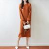 Women Sweater Dress 100% Wool MODERN NEW SAGA O-neck Knit Long Pullover Winter Jumpers Wool Long Dress Female