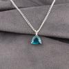 Apatite Gemstone 925 Sterling Silver Jewelry Chain Pendant 0.58" Gift For Friend CZP-15-8