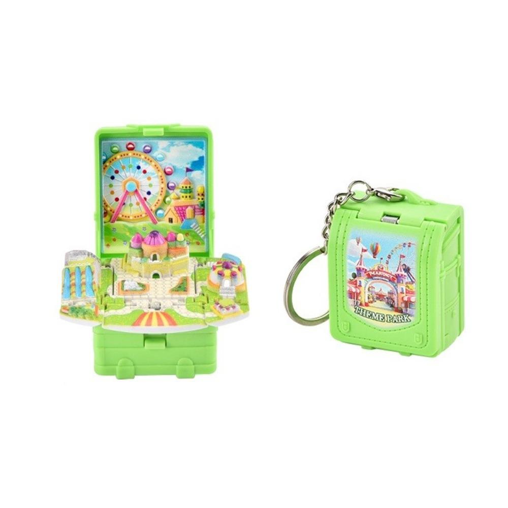 

Creative Stereo Book 3D Folding Book Mini Cartoon Castle Pop Up Book Keychain Dream Amusement Model Keychain Educational Toy зелёный