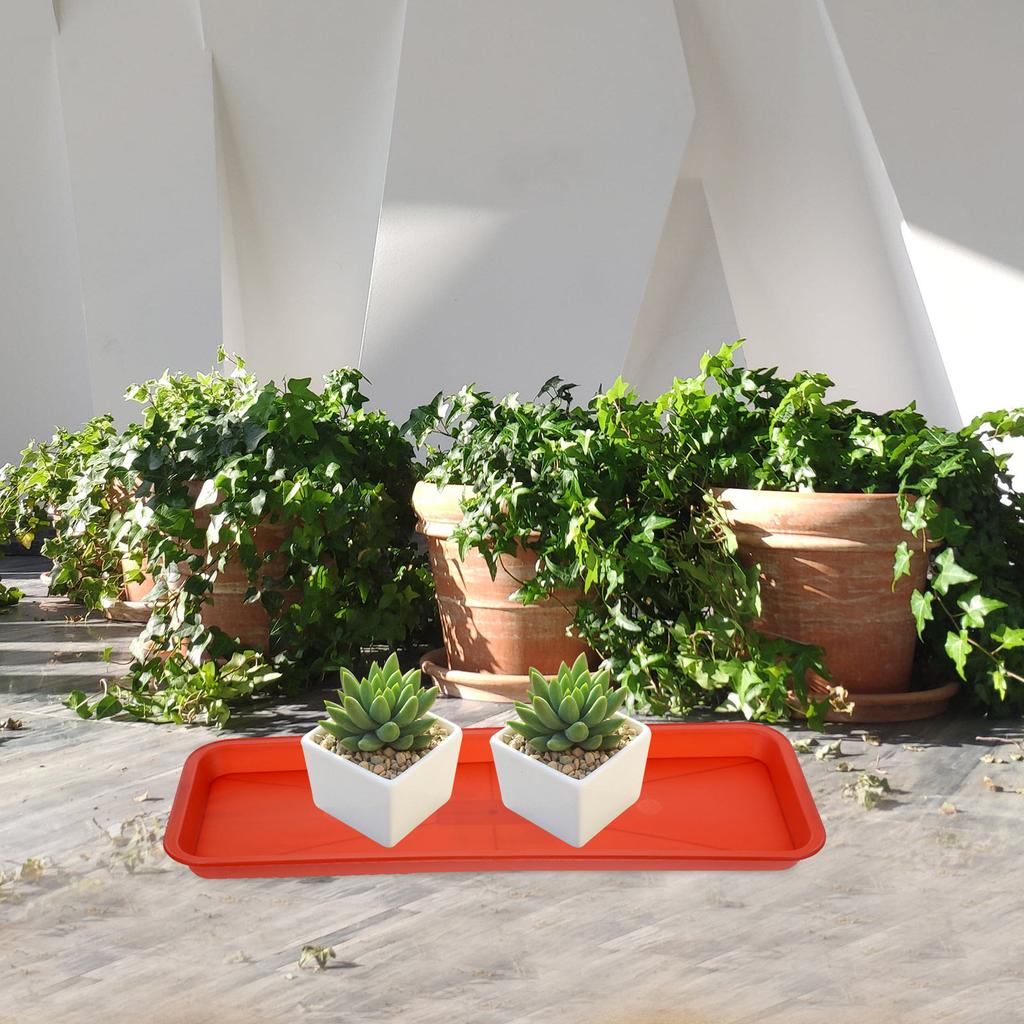 10Pcs Reusable Plastic Plant Saucer Rectangular Sturdy PP Material Plant Drainage Tray for Pots Bonsai Window Sill Flower Pot