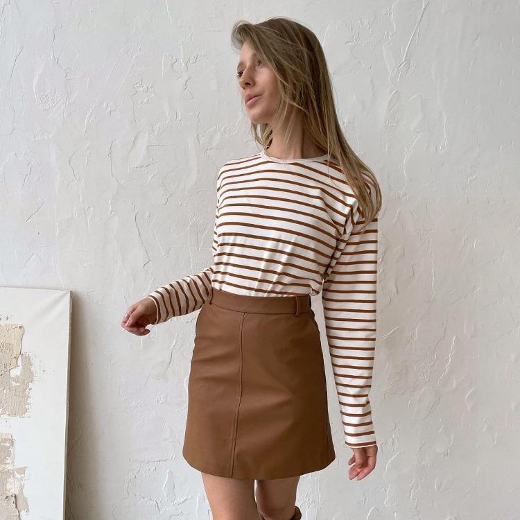 Women Summer Stripe Long Sleeve Tshirt O Neck Casual Top