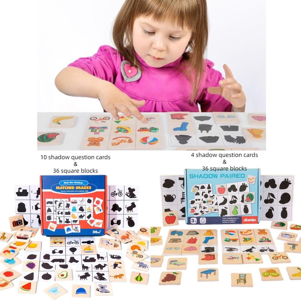 Wooden Animal And Fruit Matching Game For Early Learning And Cognitive Development