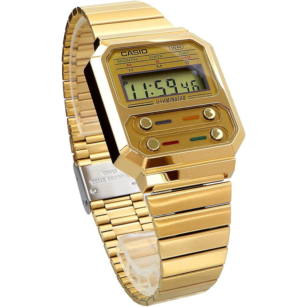 Casio Cheap Casio A100WEG-9A Unisex Quartz Digital Watch Gold