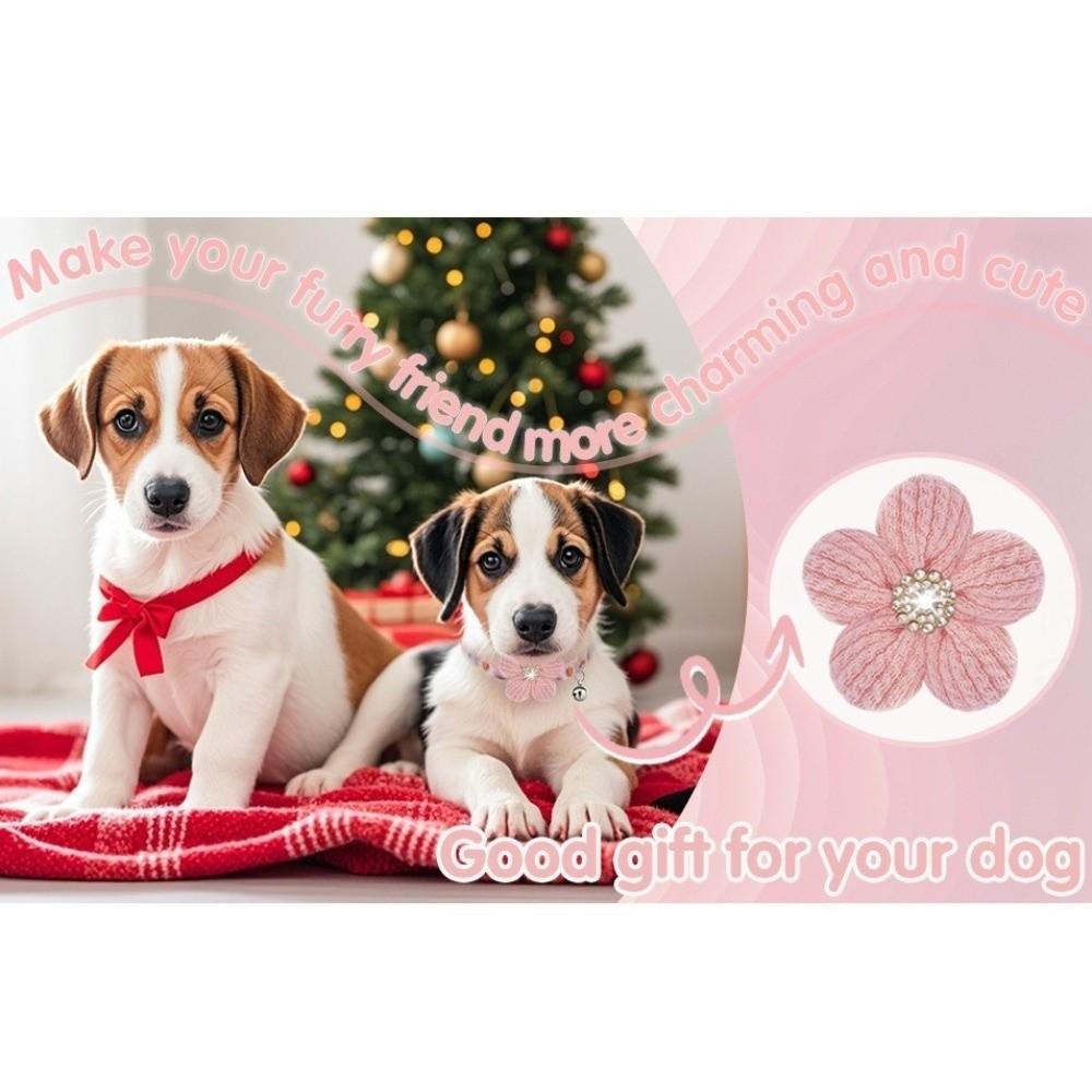Nylon 3D Flower Dog Collar Rhinestone Pet Shining Collar Fashion Floral Pet Collar Daily Walk