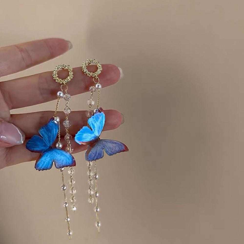 Ambience Silver Needle Flower Fringed Earrings Small Fresh Temperament Earrings Advanced Earrings Women