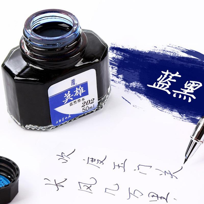 Advanced 4 Colors Non-Carbon 50ml Bottle Fountain Pen Ink,Black,Blue,Red,Dark Blue,Non-Erasable,Office And School Supplies