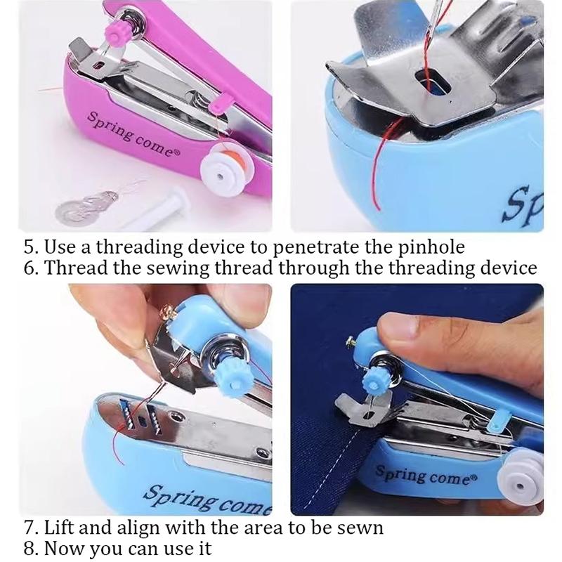 Domowa Ręczna Maszyna do Szycia Przenośna Podróżna Zewnętrzna Ubrania Tkaniny DIY Szycie Narzędzie do Szycia Mini Ręczna Igła do Szycia Maszyna do Robótek Ręcznych
