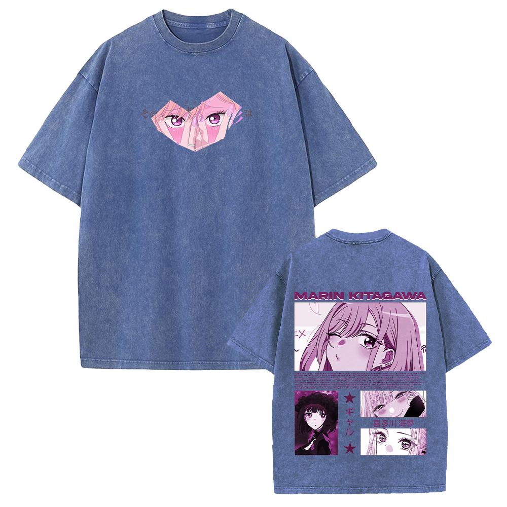 2026 Anime My Dress-Up Darling T-Shirt Marin Süß Bedrucktes Gewaschenes T-Shirt Herren Damen Kleidung Sommer Kurzarm Baumwolle T-Shirts Oberteile
