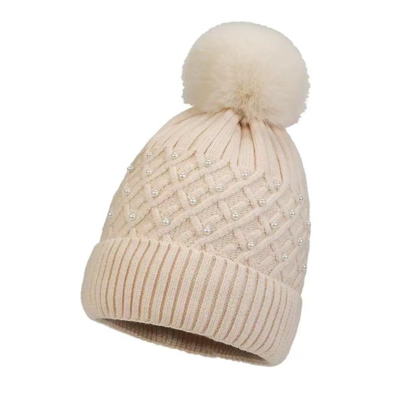 Winter New Chenille Wool Hat Women's Plush Warm Fashion Knitted Women's Hat Cycling Pullover Hat