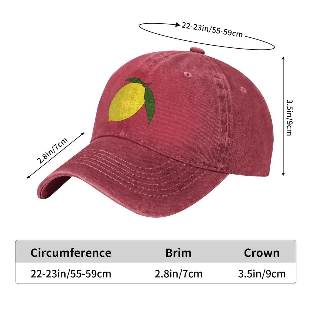 Citron Basebollkeps för Unisex Kvinnor Vintage Truckerhatt Hattar Pappahatt för Vardagligt