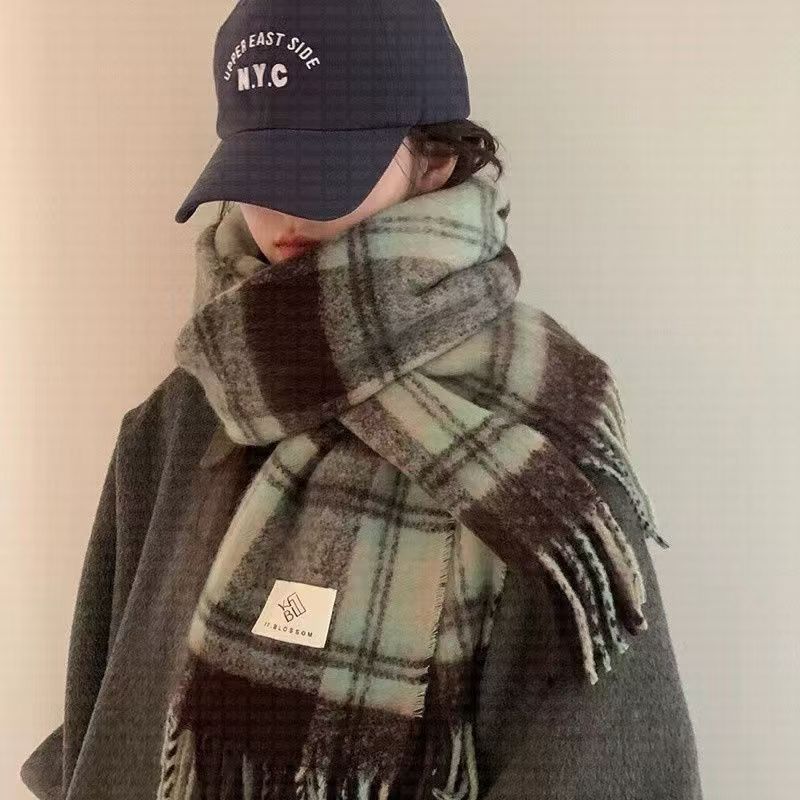 Scarf Men's Winter New Versatile Korean Version Plaid Scarf Women Give Boyfriend Gifts Couple Scarf To Keep Warm