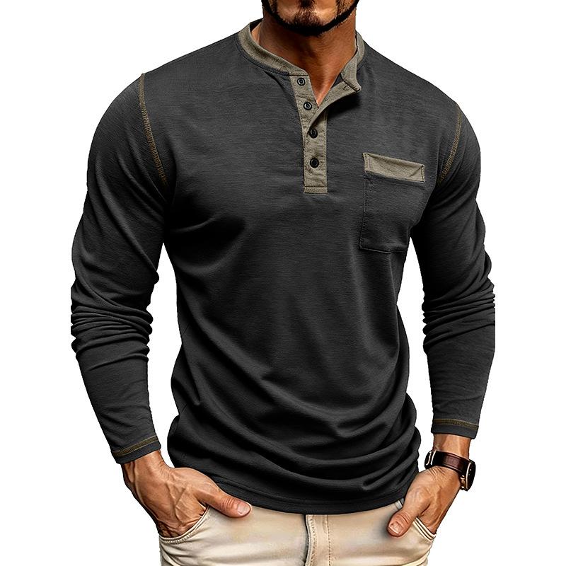 

Мужская футболка с длинным рукавом и лоскутным узором XXXL чёрный