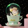 Drehende Karussell-Spieluhr mit Schneekugel-Effekt Kindergeburtstagsgeschenk Dekorative Harz-Musikinstrument Spielzeug