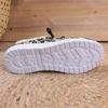 Women's Leopard Print Slip-On Snow Boots - Cotton, Plush, Flat Bottom, Large Sizes (Autumn/Winter)