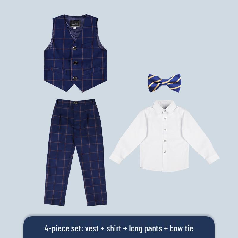 Jungen Plus Size Karomuster Weste Set - Formelle Hochzeits- & Auftrittskleidung 2023