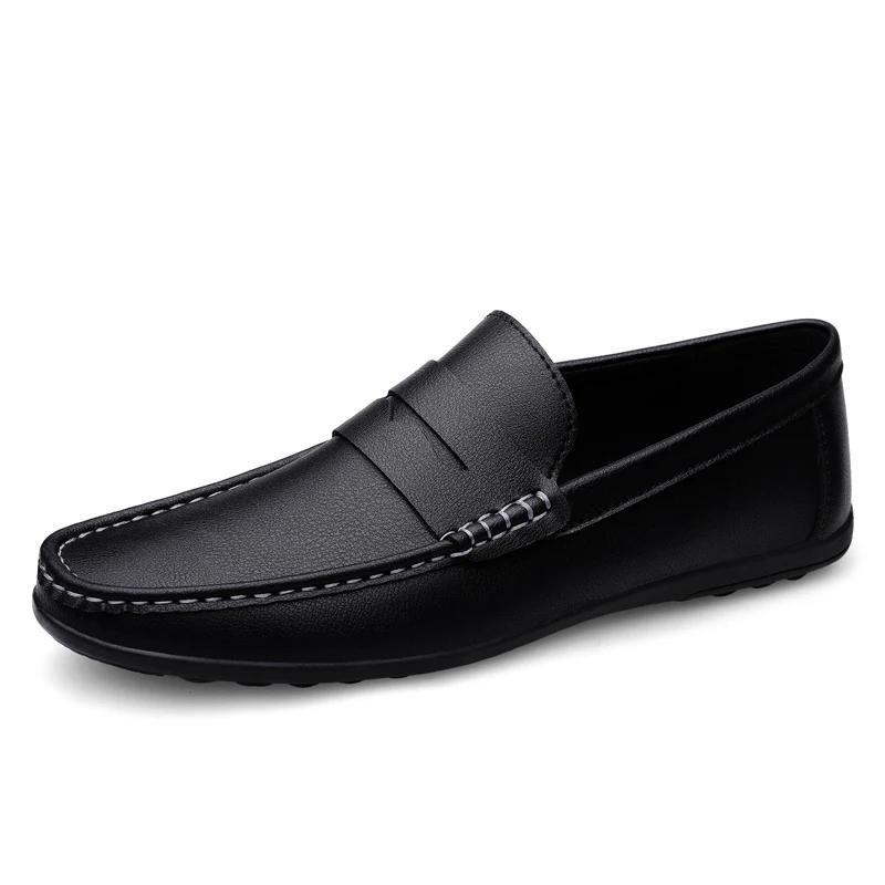 Bean shoes men's 2025 new driving flat bottomed casual style men's shoes trendy and fashionable outdoor lazy loafers
