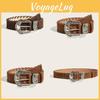 Fashionable Carved Metal Buckle Women Casual Suede Waist Belt For Use Daily
