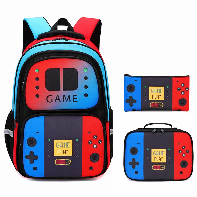 School Backpack for Boys Grades 3-9 Large Capacity Lightweight Multi-Compartment Lightweight Durable Anti-Shoulder Bag