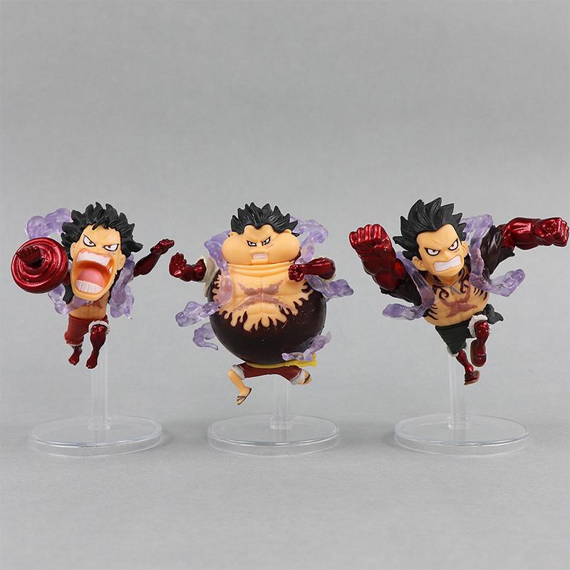 11Cm 5Stk/Set Q Version von Schelmischem Ruffy Lustiges One Piece Gear 4 Ruffy Anime Figuren PVC Modell Spielzeug Desktop Auto Montiertes Ornament