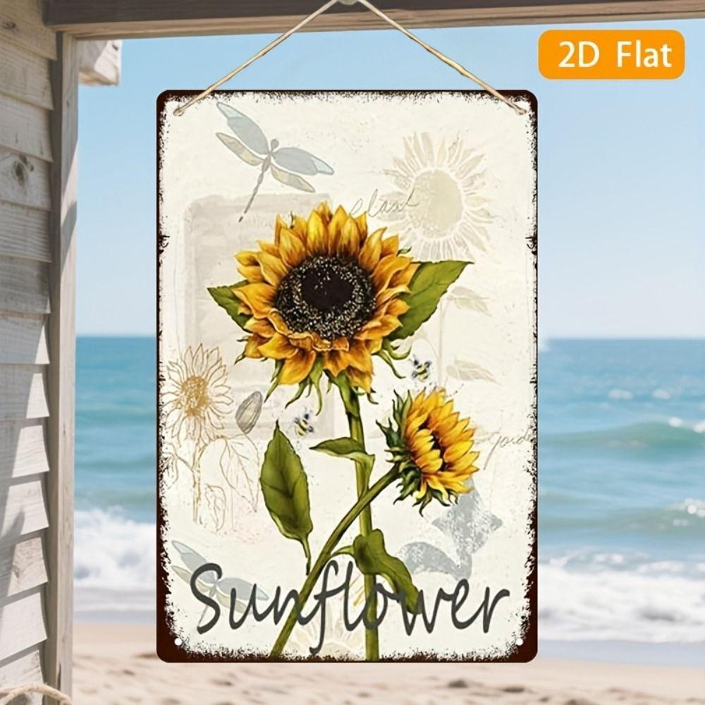 Vintage Metal Tin Sign Easter Bunny with Eggs Wall Decor Home Kitchen 20x30cm