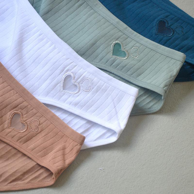 გოგონების შუა წელის სუფთა ბამბის საყვარელი სასიყვარულო ტრუსები ზაფხულისთვის