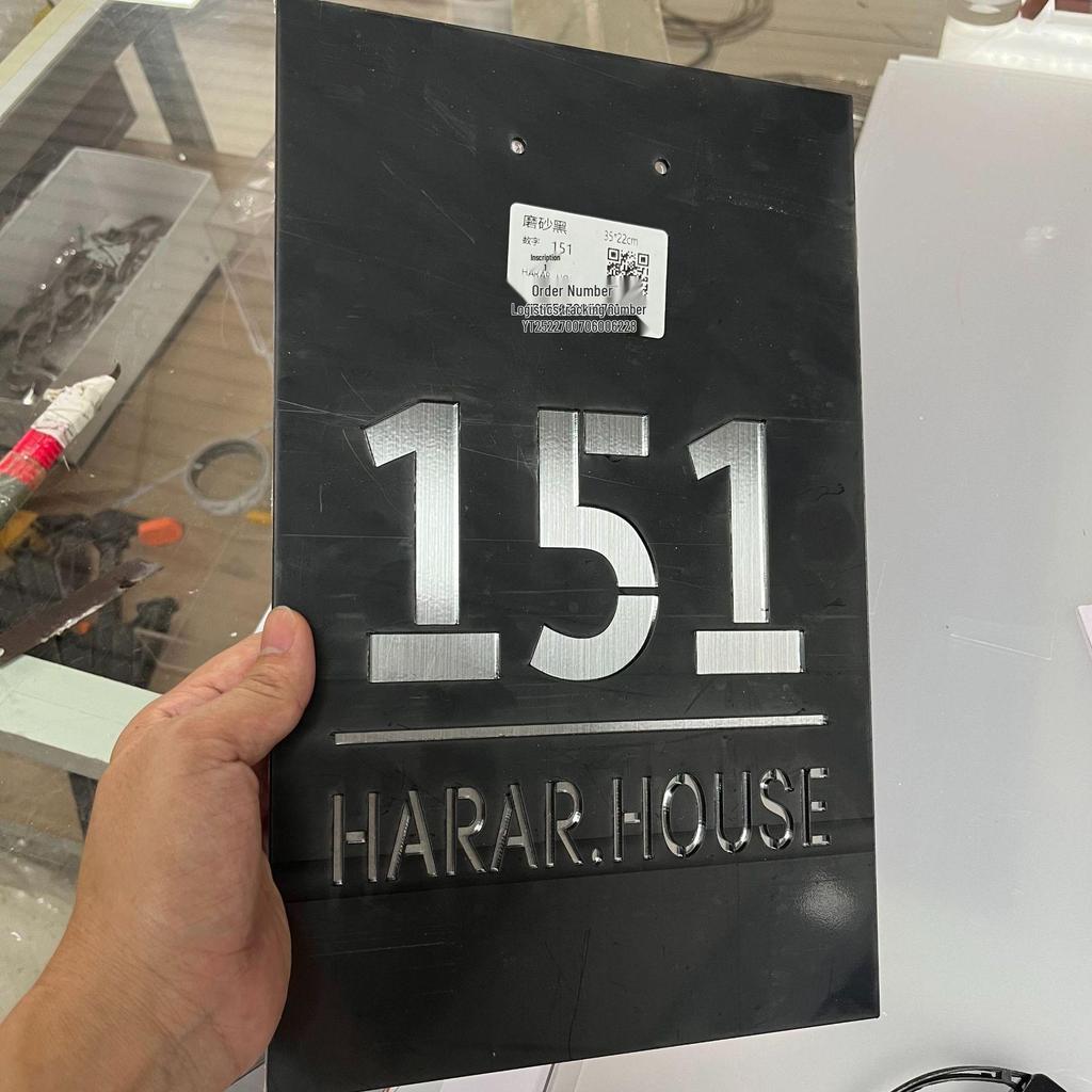 Solar-Powered Custom House Number Plaque with LED Lights