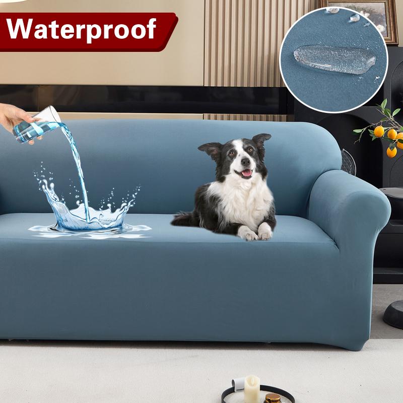 Housse de canapé extensible résistante à l'eau 1/2/3/4 places Housse de canapé en forme de L Housse de canapé universelle Protection de meubles Housse 1 pièce