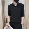 Men's Trendy Slim-Fit Ice Silk Short-Sleeve Summer Shirt - Stylish and Handsome Casual Top