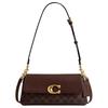 Jet 25 Classic Logo Coated Canvas and Calf Leather Crossbody Shoulder Bag Medium Women's Maple Brown