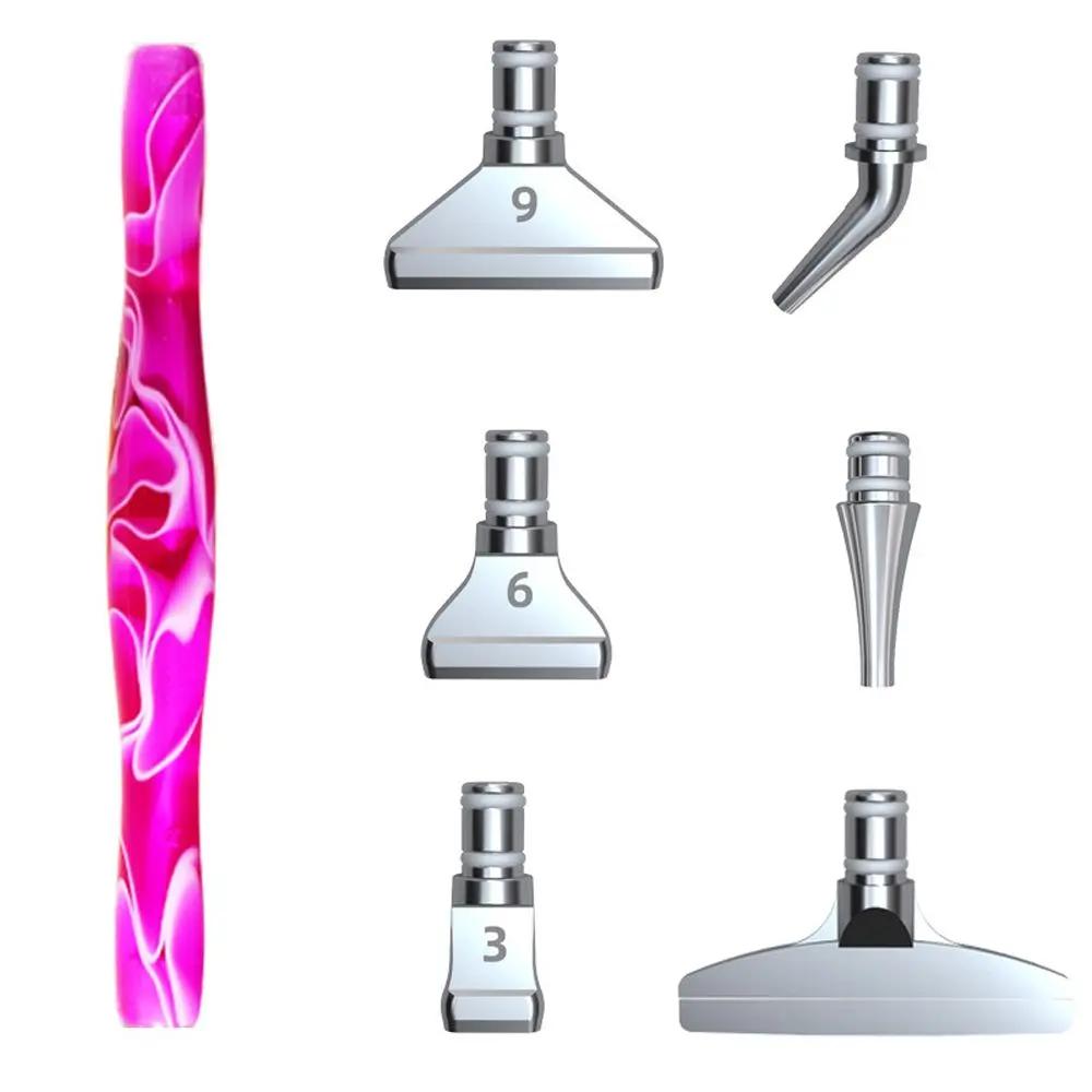 7 Adet/takım Reçine Elmas Boyama Kalemi Çevre Dostu Alaşım Yedek Kalem Başlıkları Çok Yerleştiriciler Nokta Matkap Kalemleri DIY Tırnak Sanatı Aracı