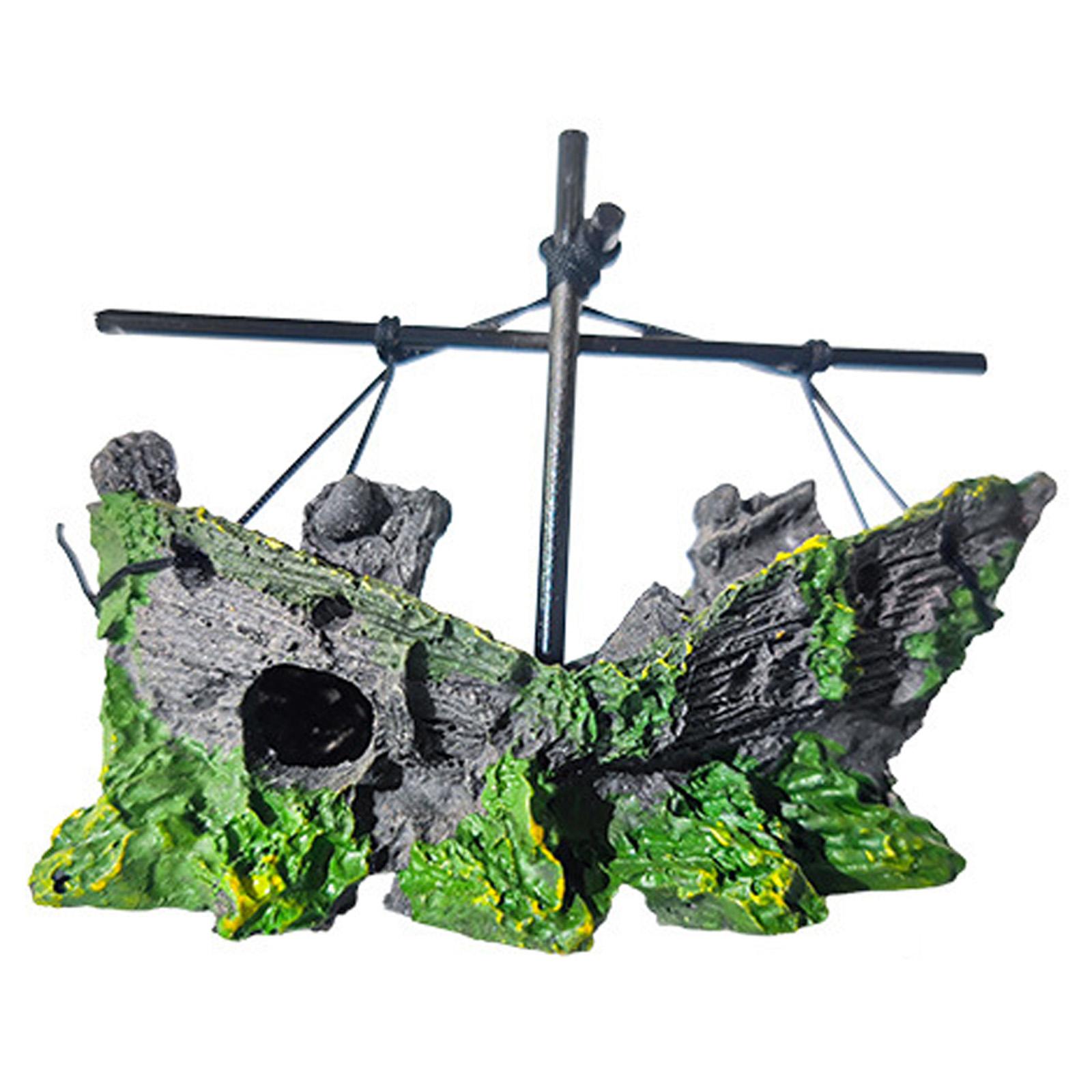

Aquariums Resin Shipwreck Fish Shelter Cave Decorative Wrecked Ship Figurine Home Use Fishtank Landscaping Accessories F