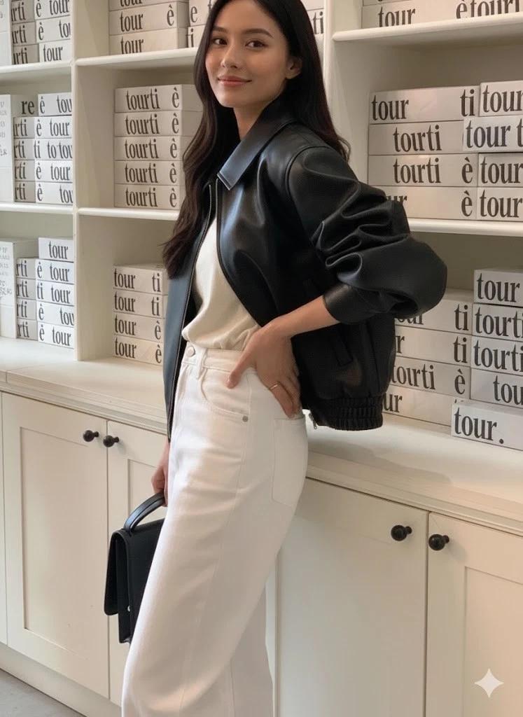 Stylish Black Bomber Women's Jacket Handmade Casual Soft Lambskin Leather Biker