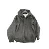 Men's Deep Gray Heavyweight Hooded Henley Pullover Knitwear - Autumn/Winter High-End Outerwear