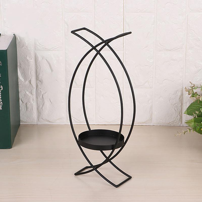 

1Pcs Of Portable Metal Candle Holder Desktop Decoration Restaurant Home Wedding Party Decoration Supplies чёрный