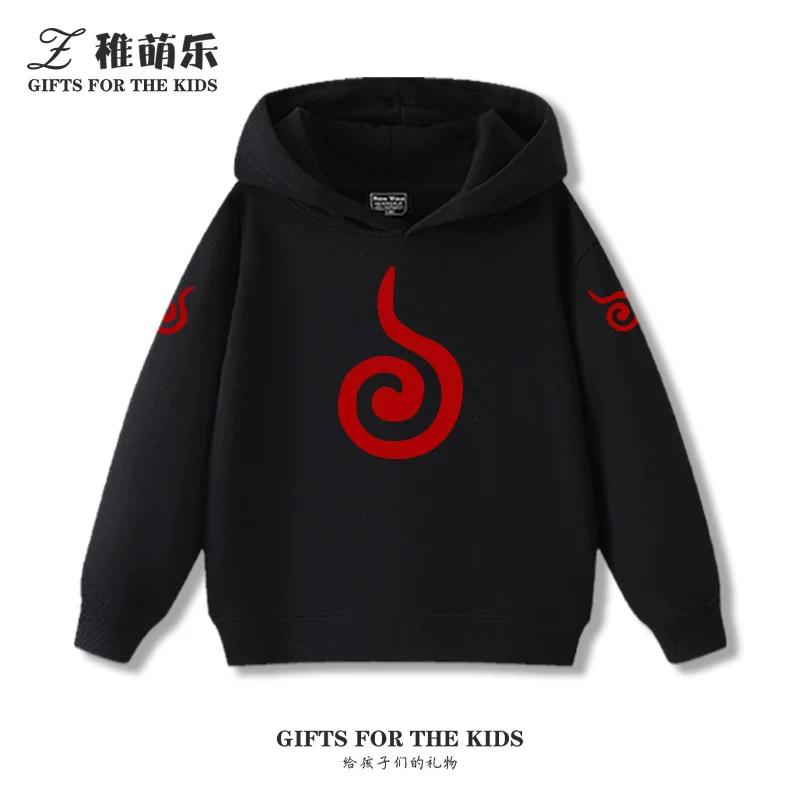 Sudadera con capucha infantil con estampado divertido de Naruto Uzumaki, sudadera informal de otoño/invierno para niños y niñas.