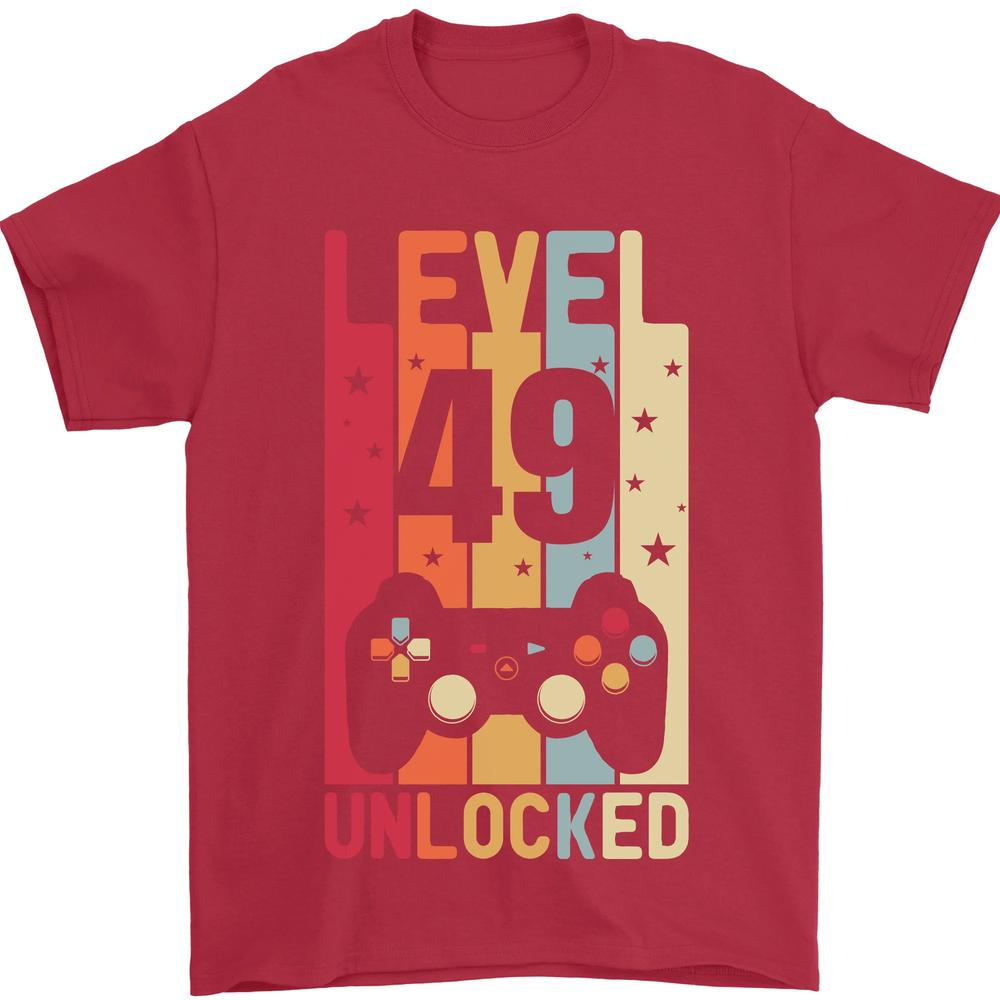 49th Birthday 49 Year Old Level Up Gaming Unisexs TShirt 100 Cotton S