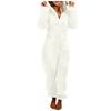 Women's Hooded Pajama with Zipper - Warm Plush Sleepwear