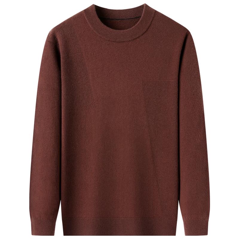 ROMON Men's 100% Pure Wool Mock Neck Pullover Sweater
