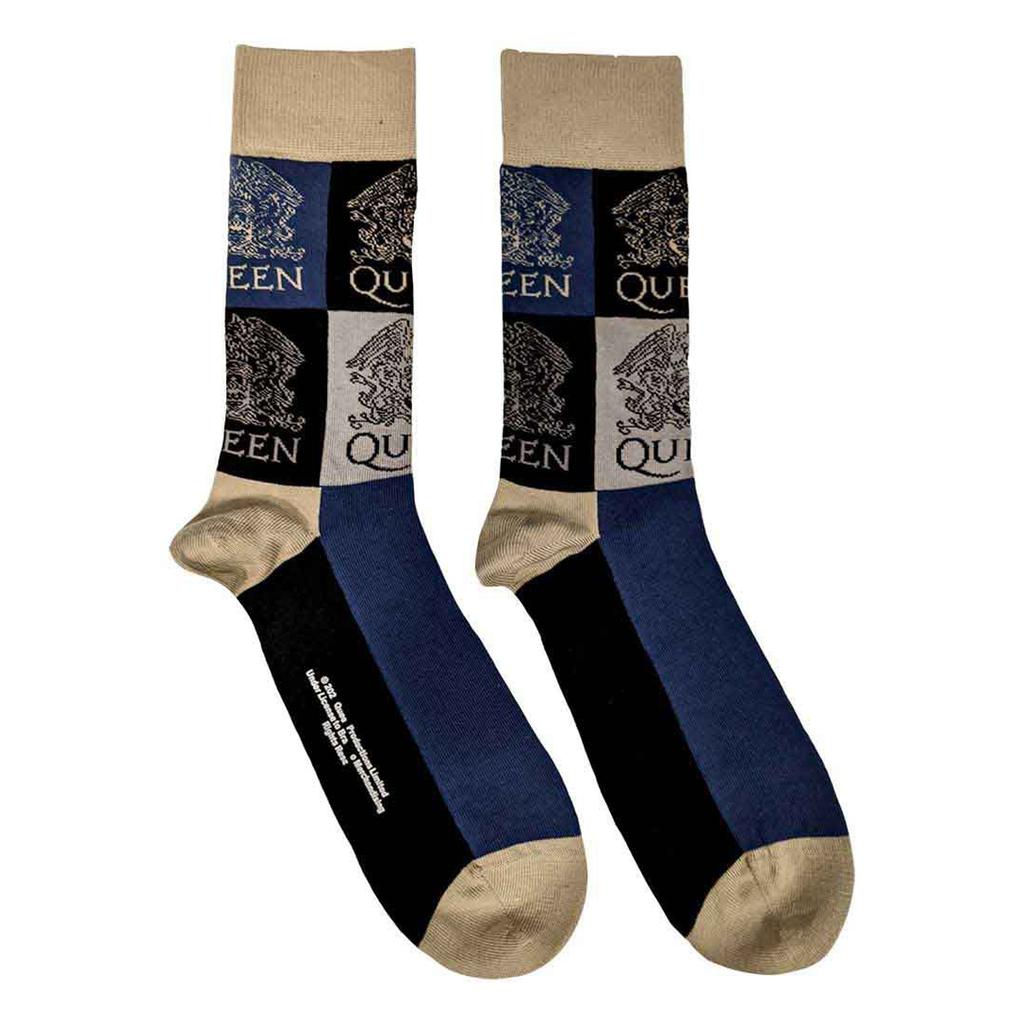 Queen Unisex Adult Crest Colour Block Ankle Socks