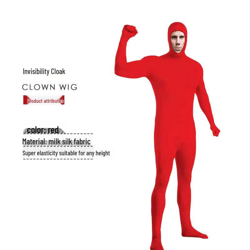 Herren Schwarzer Ninja Cosplay Anzug - Erwachsener Halloween Unsichtbarkeits-Jumpsuit für Bühnenauftritte.