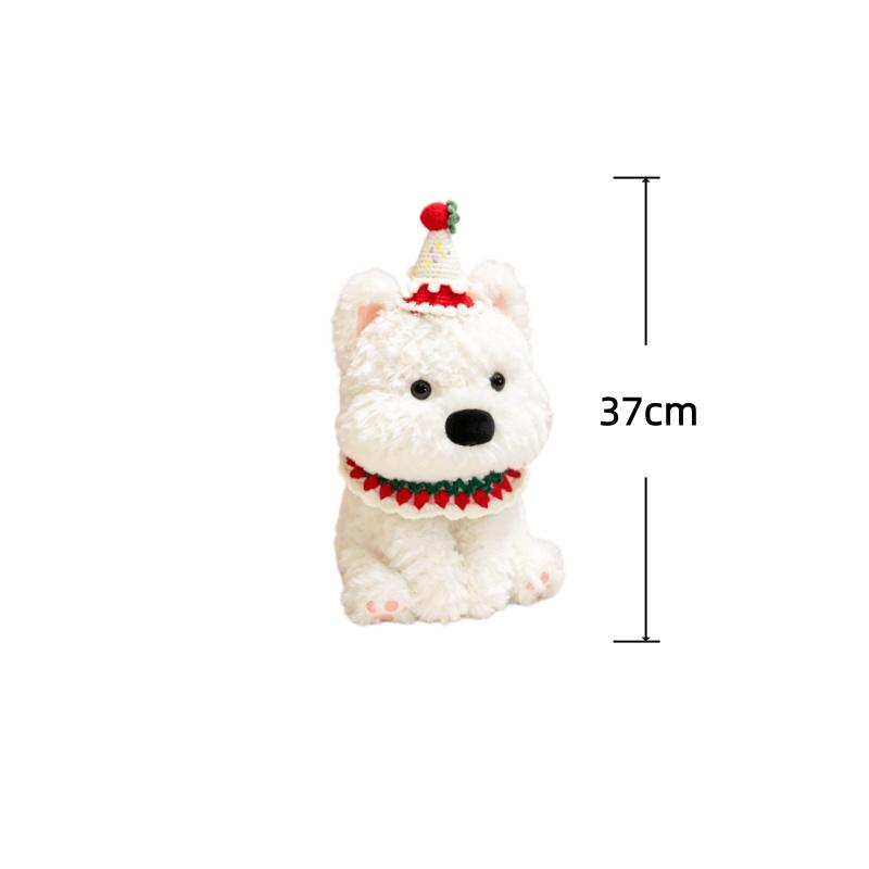 West Highland White Terrier Plush Toys White Dog Stuffed Doll Adorably Room Decor Toys Accompany Sleep Toy Kids Birthday Gifts