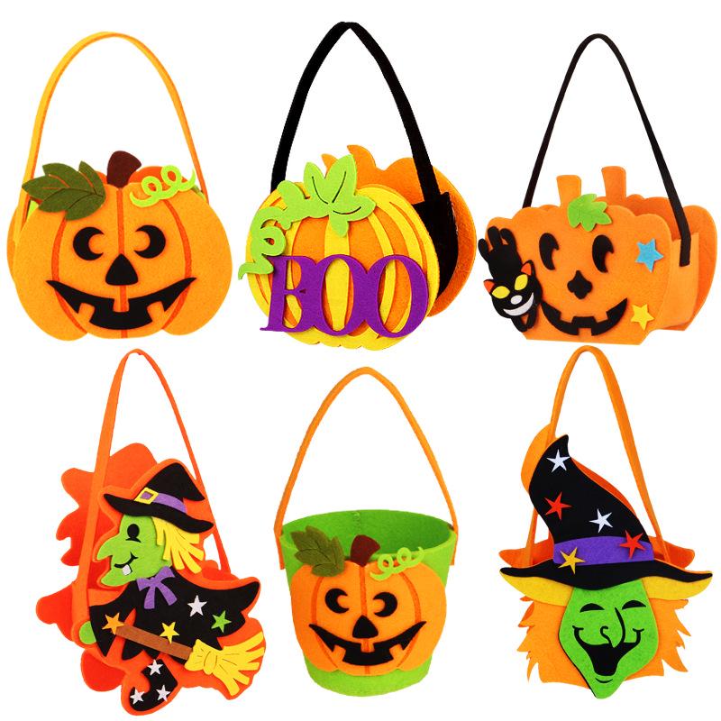 Halloween Pumpkin Trick-or-Treat Children's Handbag - Handmade Small Gift Material Pack