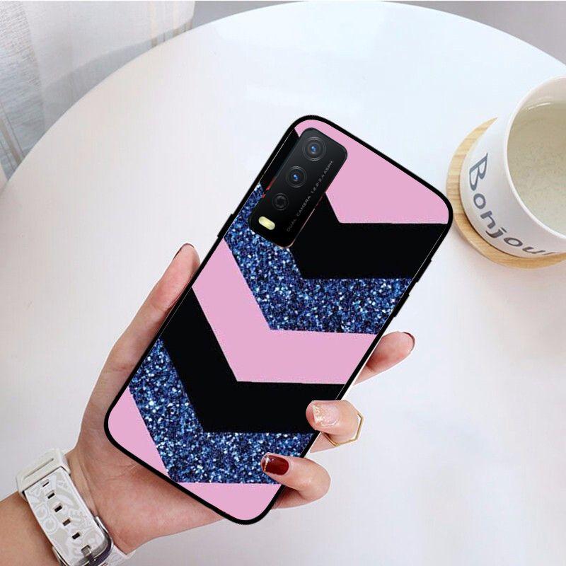 Fashion Geometric Splice Pattern Marble Phone Cover For Vivo Y31 Y30 Y33S Y11S Y12S Y17 Y20 Y21S Y1S Y53S Y15 Y19 Y91C V23 Cases