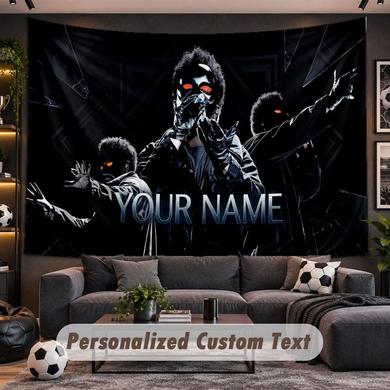 Wall Hanging Tapestry Custom NameThe Weeknd Pattern Personalized Printed Fabric Wall Decor