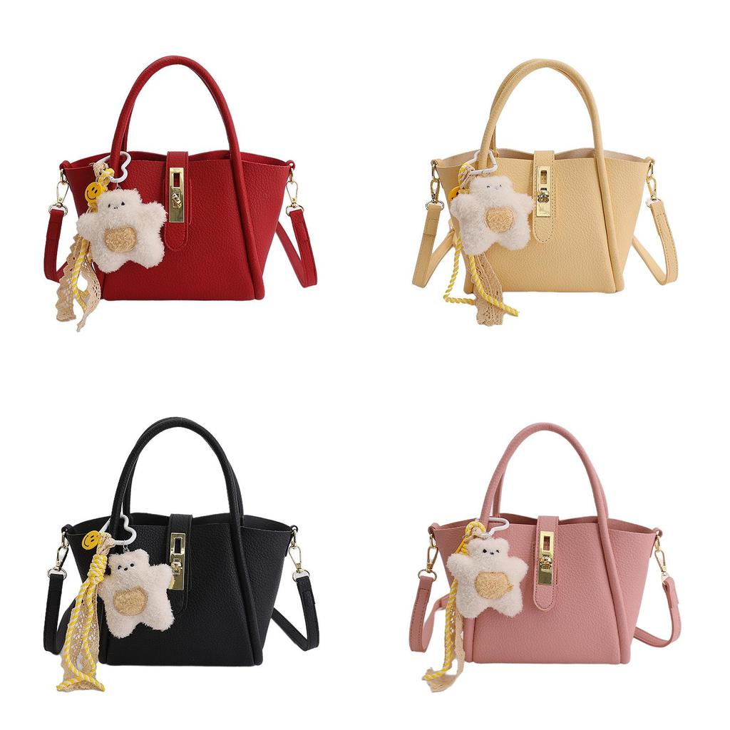 Urban Style Pu Water Bucket Handbag With Inner Zipper And Phone Pocket