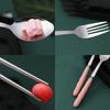 3pcs/set Tableware Set Stainless Steel Chopsticks Fork Spoon Set Travel Flatware With Box Lunch Tableware Kitchen Accessories