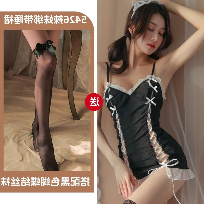 Sexy Suspender nightdress hollow suit women's series cute sexy uniform sexy underwear straps maid adult products