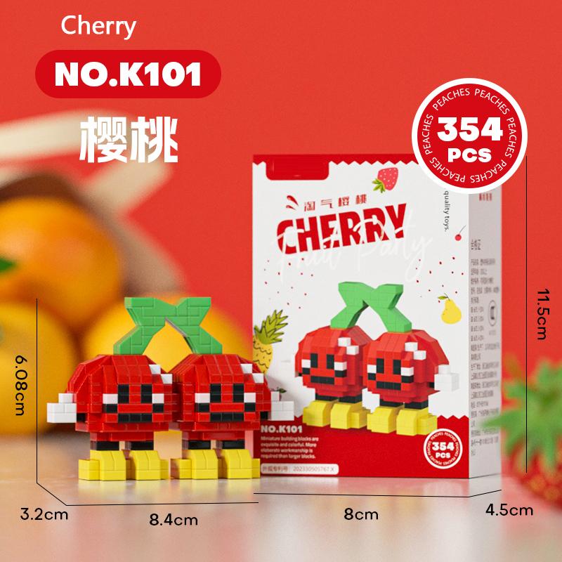 Mini Fruit Party Decorations Nano Diamond Building Blocks Toys Strawberry Grape Clay Peach Children Toys Birthday Gifts
