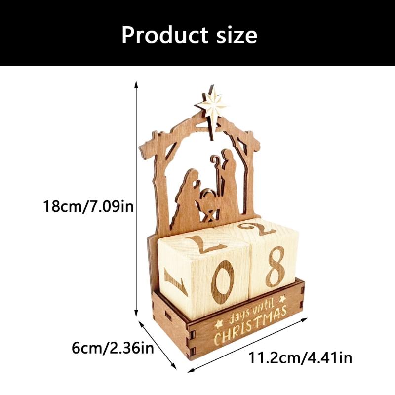 Christmas Countdown Calendar Christmas Countdown Wood Block Set,Christmas Advents Number Countdown Calendar Home Decors