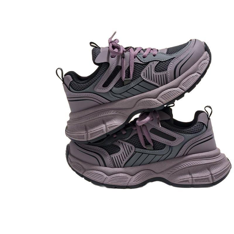 Raspberry Purple Dad Shoes New Ins Student Campus Platform Sports Running Casual Shoes